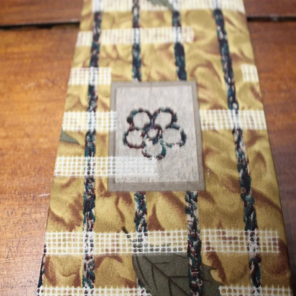 GEOFFREY BEENE ITALIAN SILK NECKTIE LINED GORGEOUS!!! BOTANICALS EUC 60